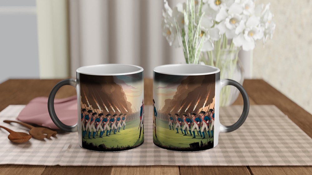 American Revolutionary War Battlefield Scene Mug — view 3