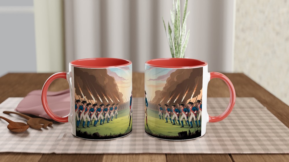 American Revolutionary War Battlefield Scene Mug — view 7