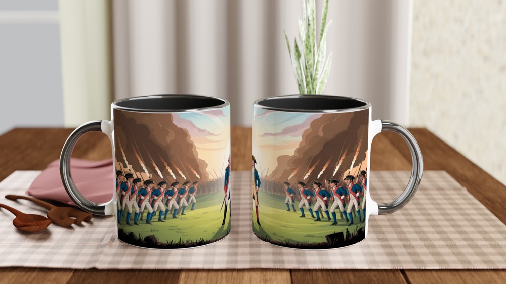 American Revolutionary War Battlefield Scene Mug — view 9