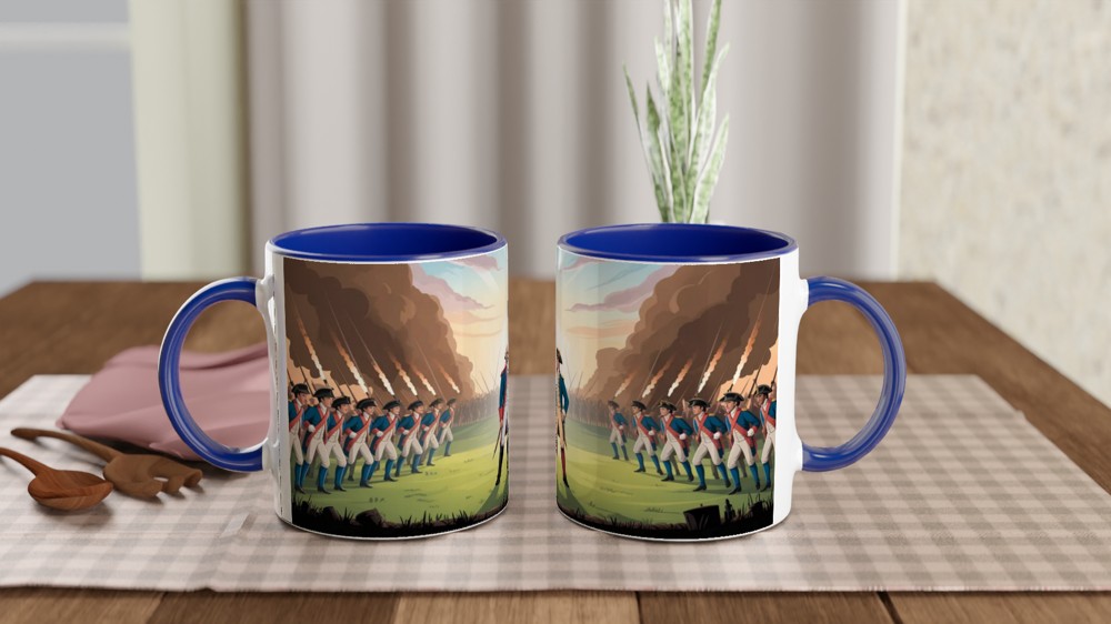 American Revolutionary War Battlefield Scene Mug — view 4