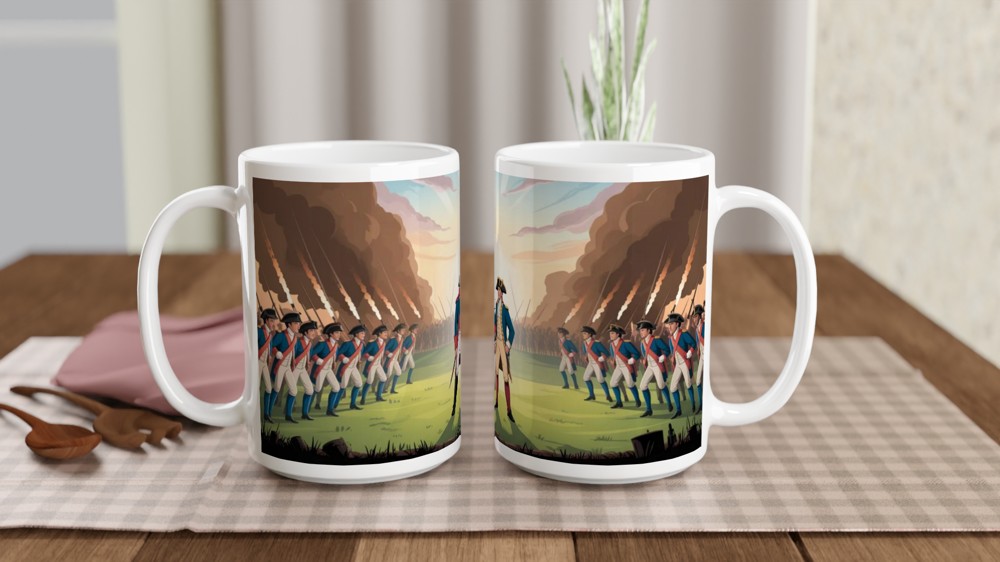 American Revolutionary War Battlefield Scene Mug — view 2