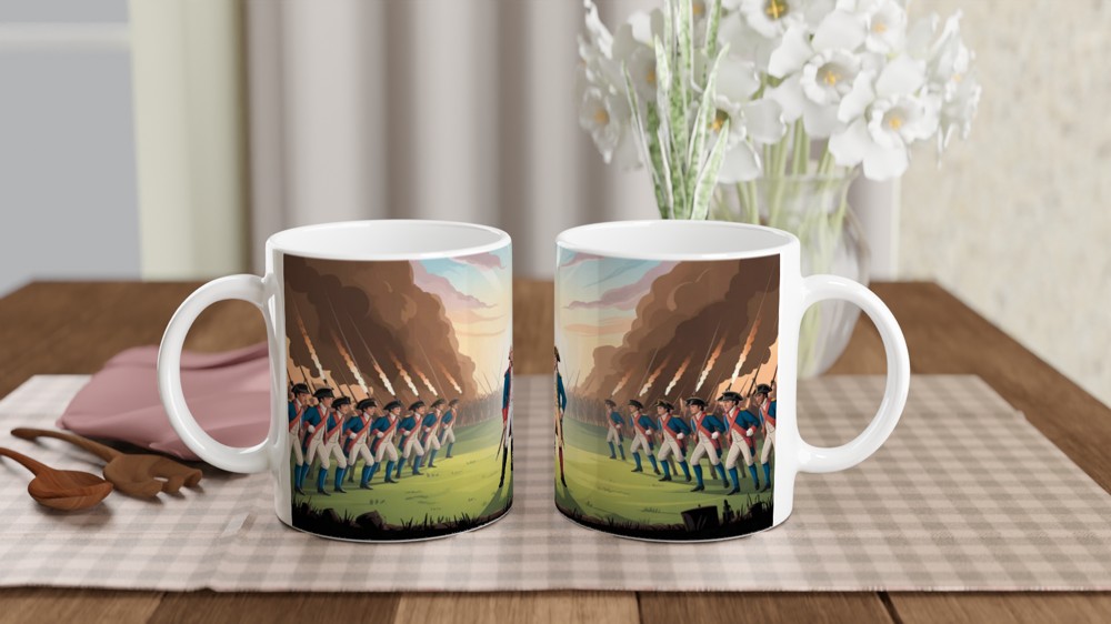American Revolutionary War Battlefield Scene Mug