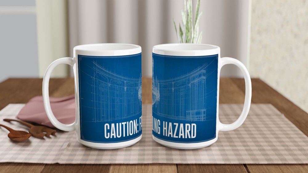 Phantom of the Opera Mug | Chandelier Blueprint Design | Musical Theatre Gift | West End Show Present — view 2