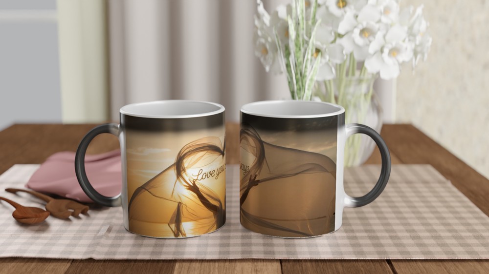 Love You Always Sunset Heart Mug — view 2