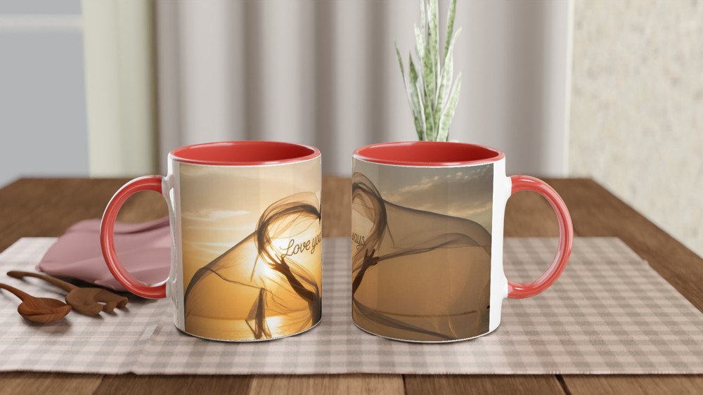 Love You Always Sunset Heart Mug — view 6