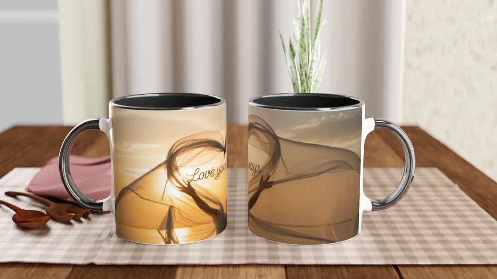 Love You Always Sunset Heart Mug — view 8