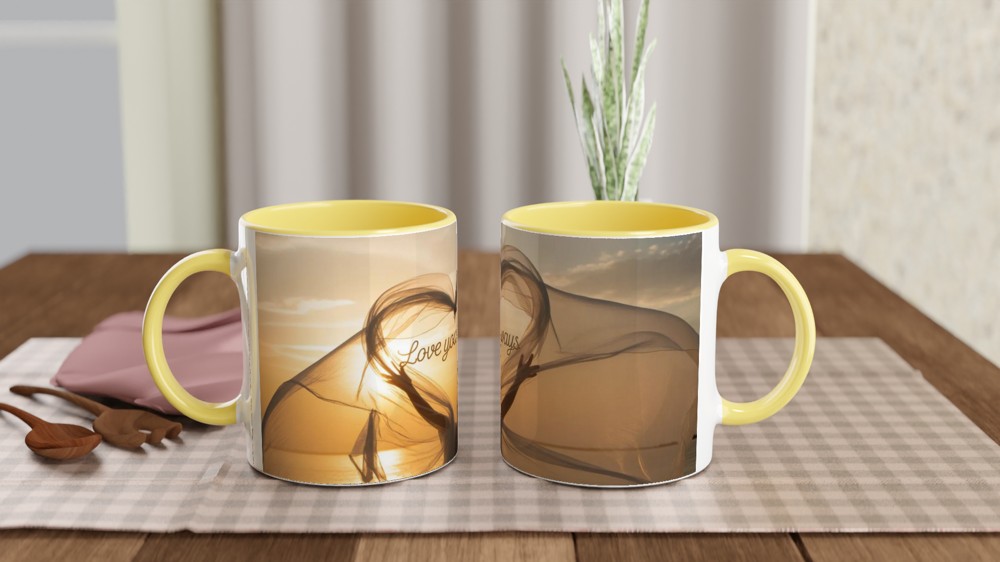 Love You Always Sunset Heart Mug — view 7