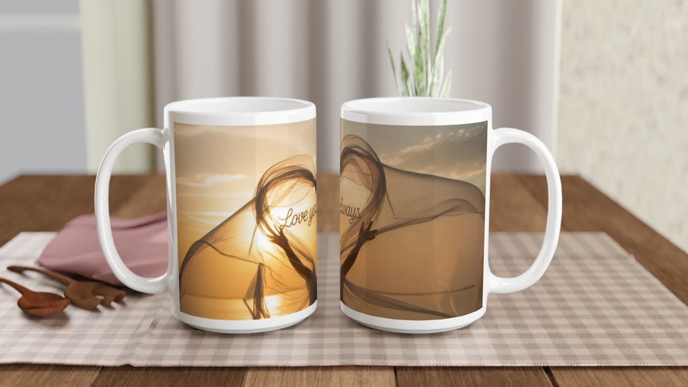 Love You Always Sunset Heart Mug