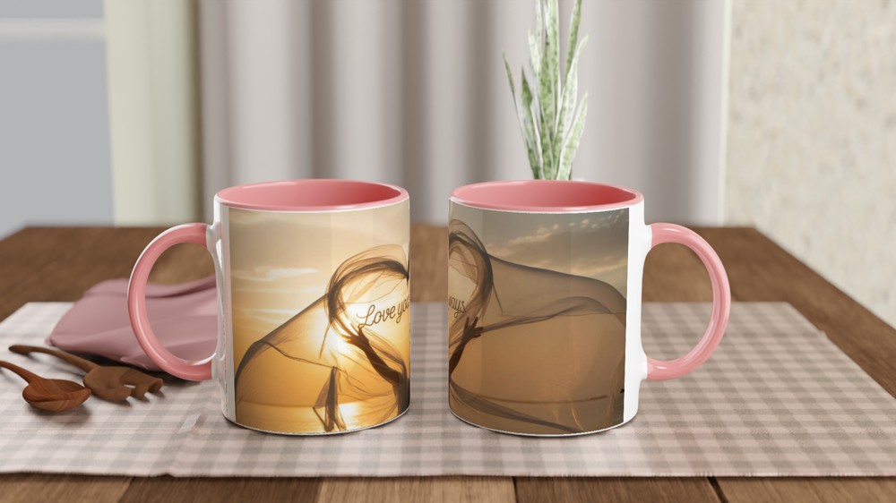 Love You Always Sunset Heart Mug — view 5