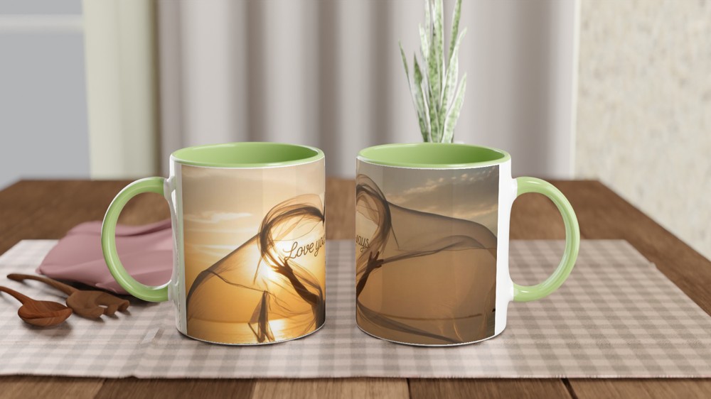 Love You Always Sunset Heart Mug — view 4