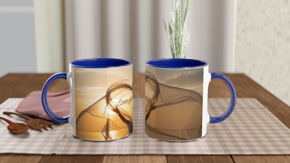 Love You Always Sunset Heart Mug — view 3