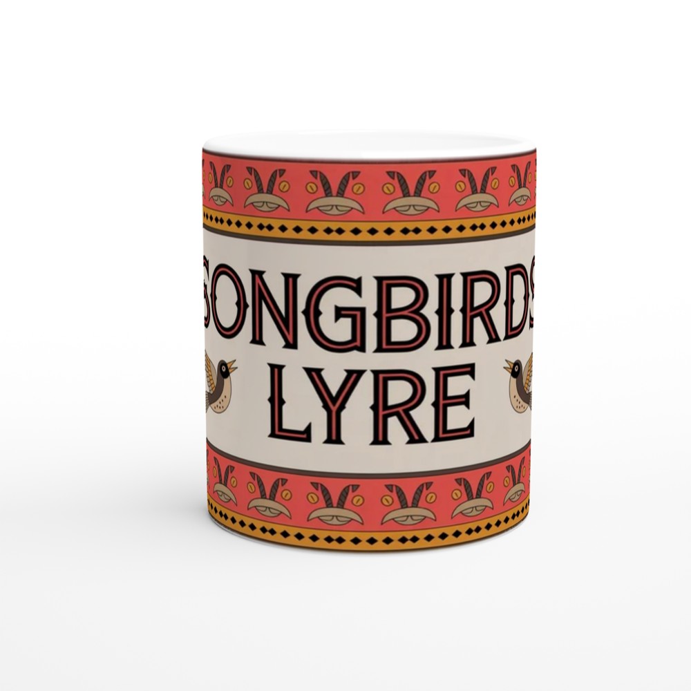 Songbirds Lyre Folk Art Decorative Mug — view 11