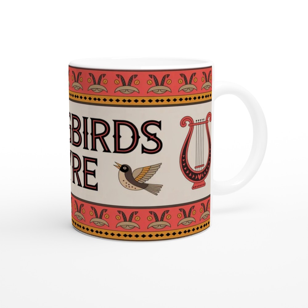 Songbirds Lyre Folk Art Decorative Mug — view 12