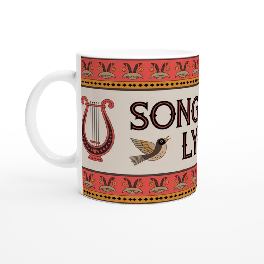 Songbirds Lyre Folk Art Decorative Mug — view 10