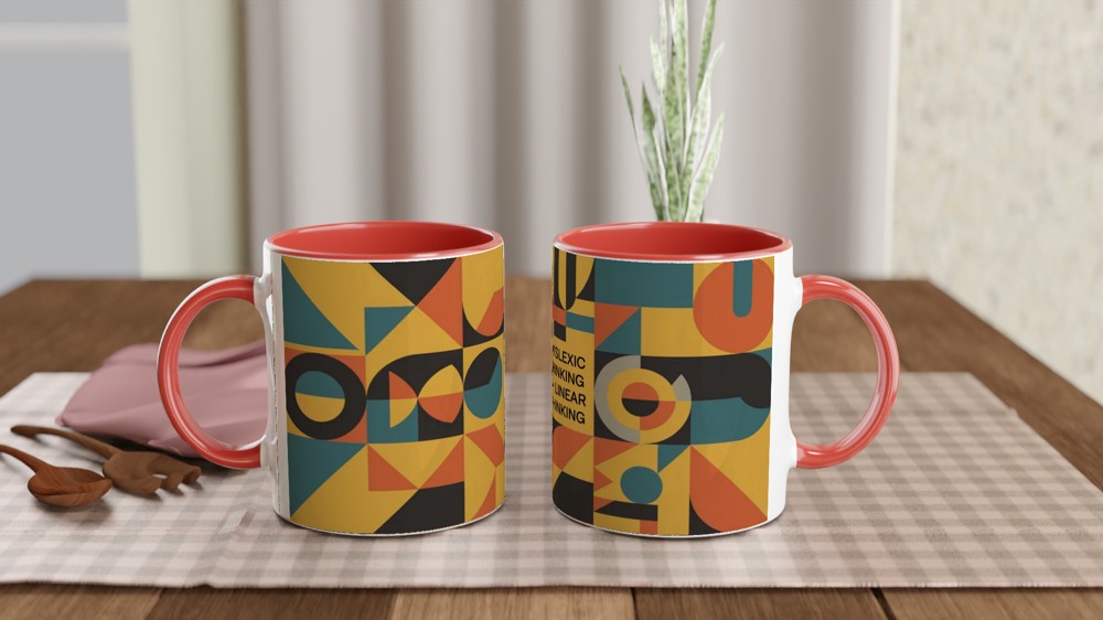 Dyslexic Thinking > Linear Thinking Geometric Mug — view 7