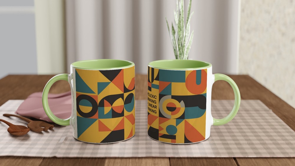 Dyslexic Thinking > Linear Thinking Geometric Mug — view 5
