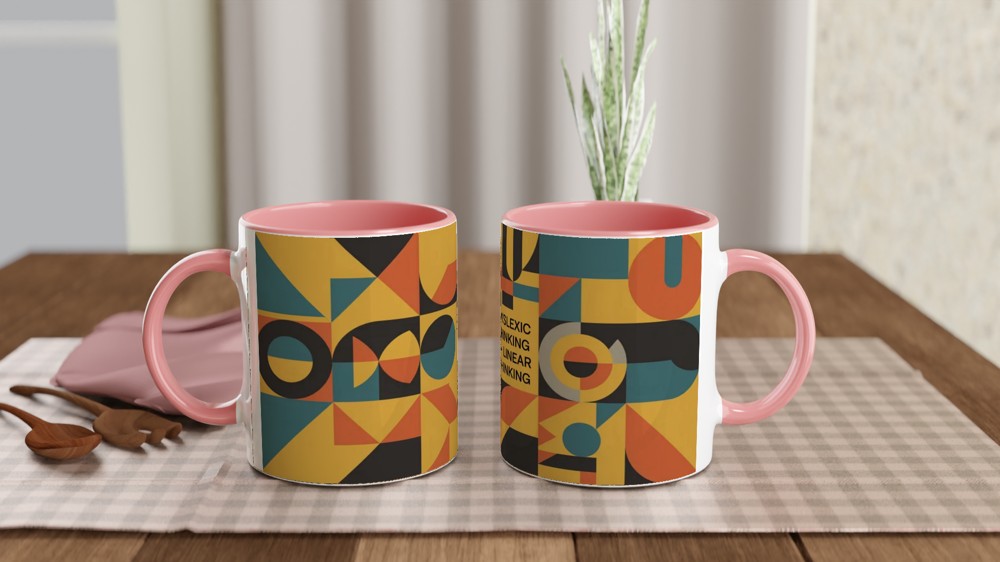 Dyslexic Thinking > Linear Thinking Geometric Mug — view 6