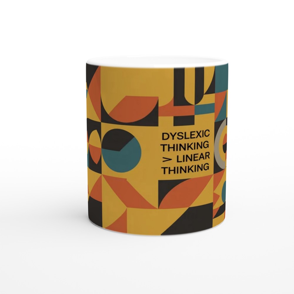 Dyslexic Thinking > Linear Thinking Geometric Mug — view 11