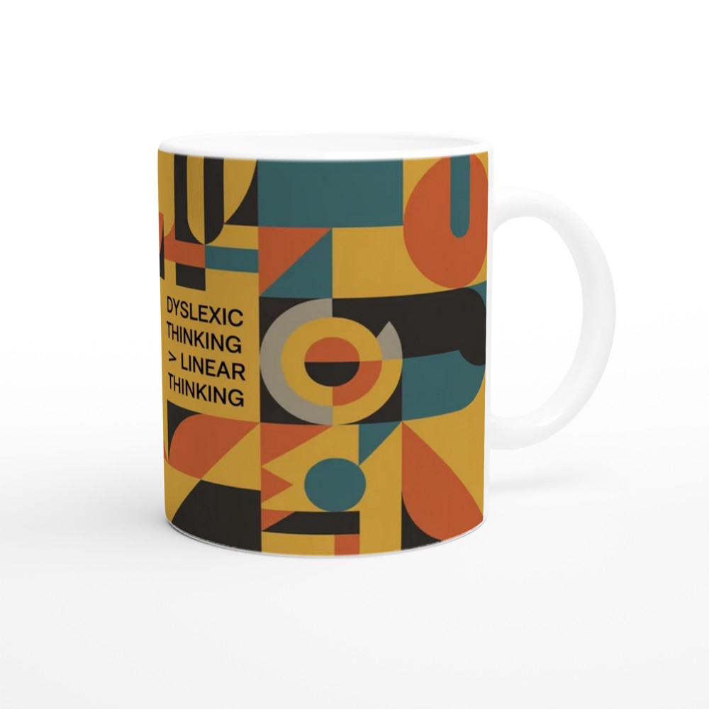 Dyslexic Thinking > Linear Thinking Geometric Mug — view 12