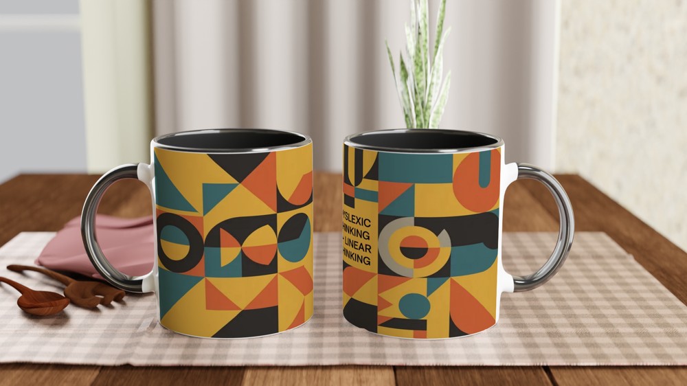 Dyslexic Thinking > Linear Thinking Geometric Mug — view 9