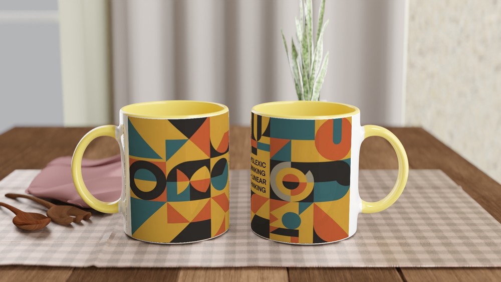 Dyslexic Thinking > Linear Thinking Geometric Mug — view 8