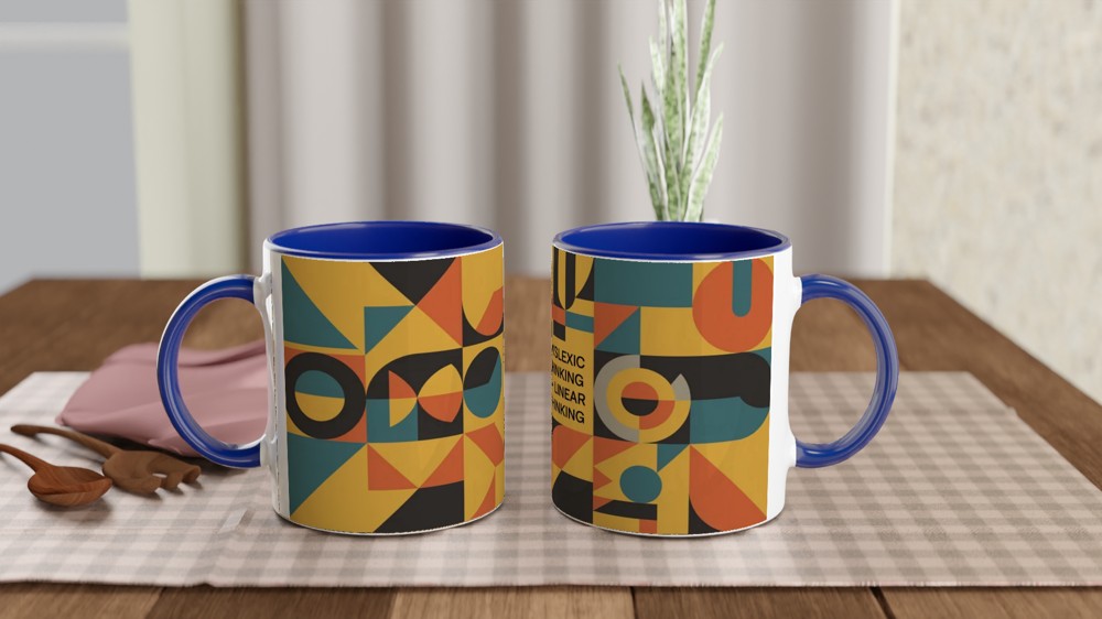 Dyslexic Thinking > Linear Thinking Geometric Mug — view 4