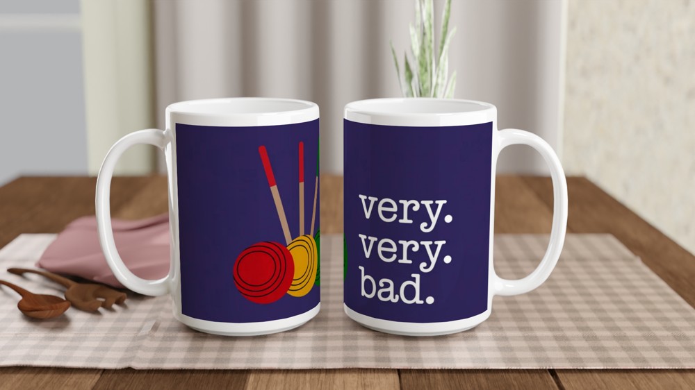 Very Very Bad Croquet Balls Funny Mug — view 2