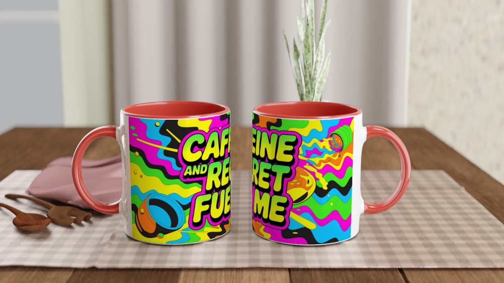 Caffeine And Regret Fuel Me - Funny Coffee Lover Mug — view 7