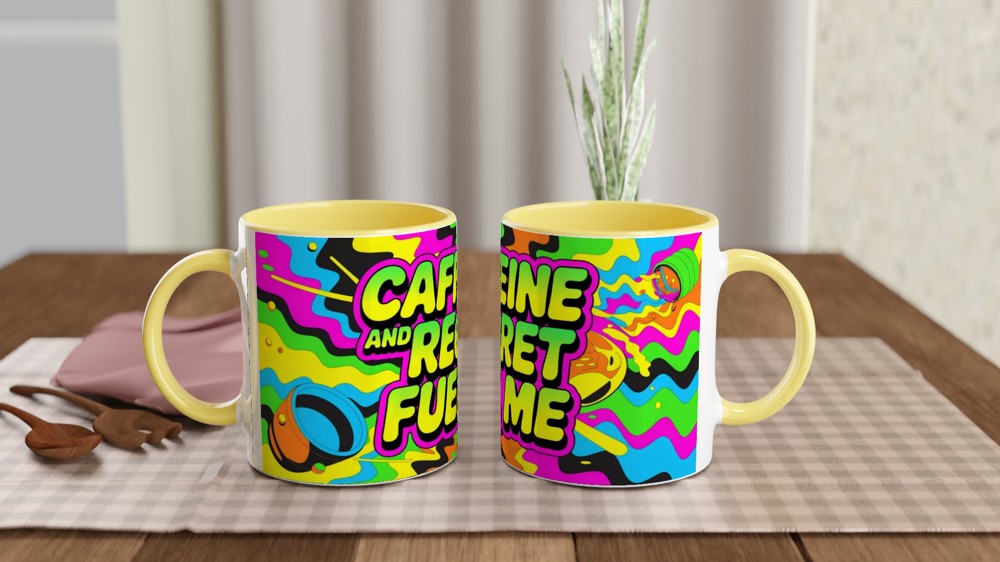 Caffeine And Regret Fuel Me - Funny Coffee Lover Mug — view 8