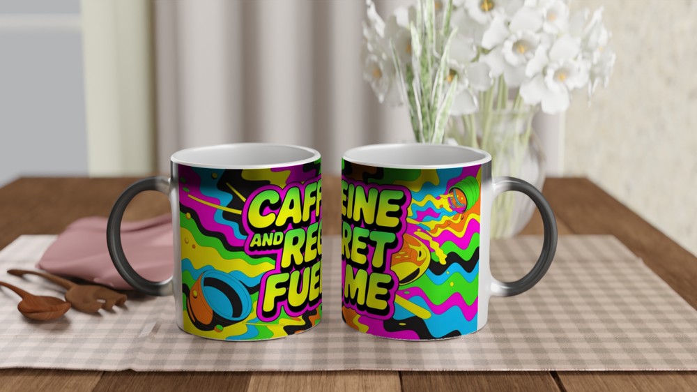 Caffeine And Regret Fuel Me - Funny Coffee Lover Mug — view 3