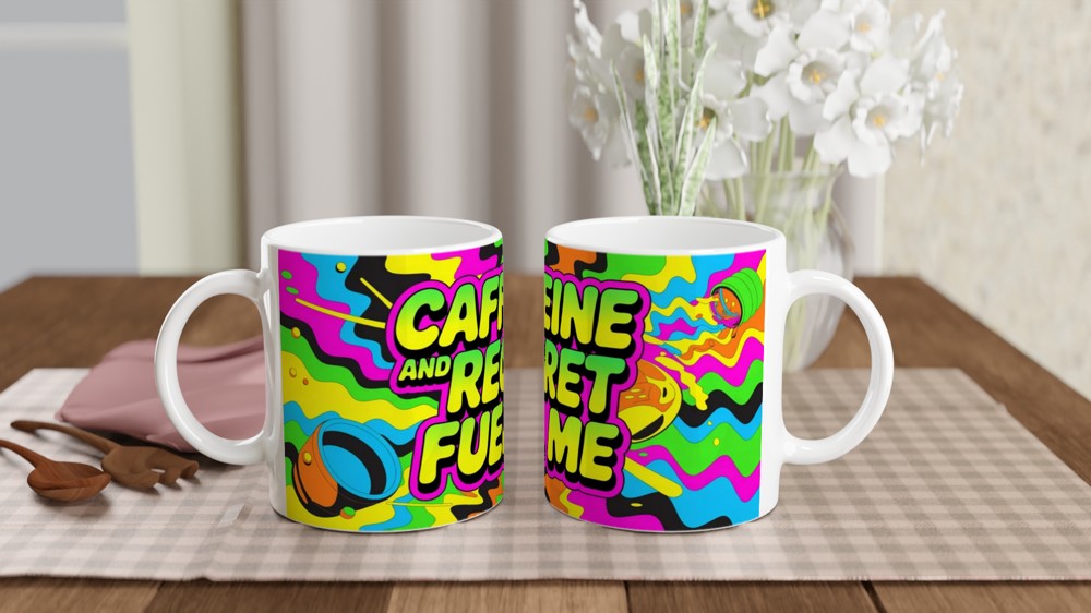 Caffeine And Regret Fuel Me - Funny Coffee Lover Mug