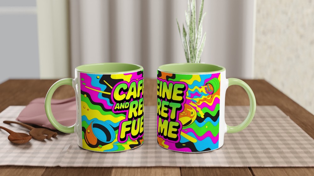 Caffeine And Regret Fuel Me - Funny Coffee Lover Mug — view 5