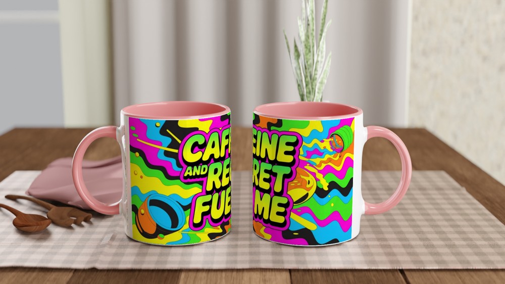 Caffeine And Regret Fuel Me - Funny Coffee Lover Mug — view 6