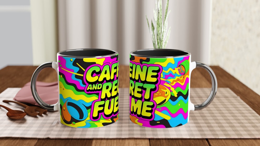 Caffeine And Regret Fuel Me - Funny Coffee Lover Mug — view 9