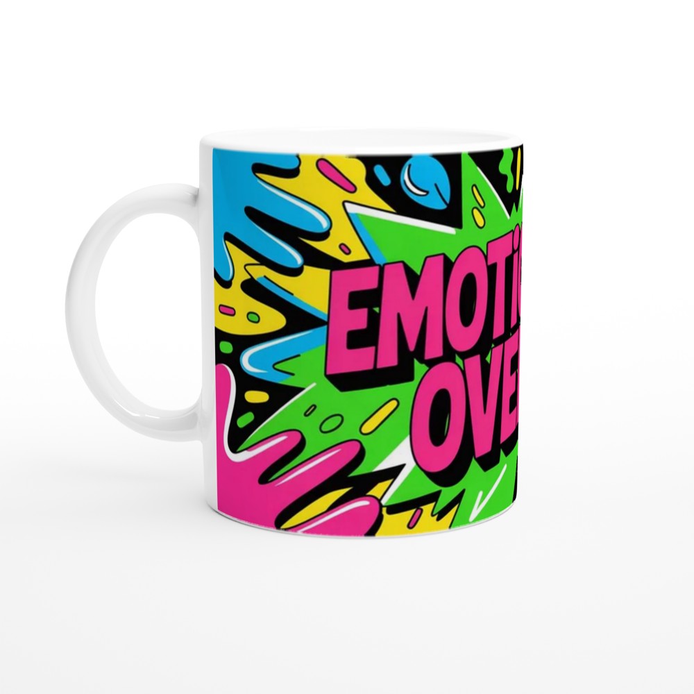 Emotionally Over It Mug | Neon Graffiti Sarcastic Gift | Funny Coffee Mug for Friends — view 10