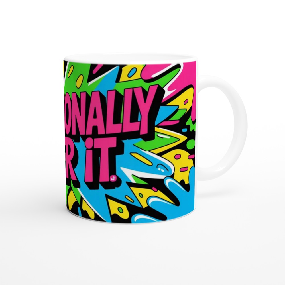Emotionally Over It Mug | Neon Graffiti Sarcastic Gift | Funny Coffee Mug for Friends — view 12