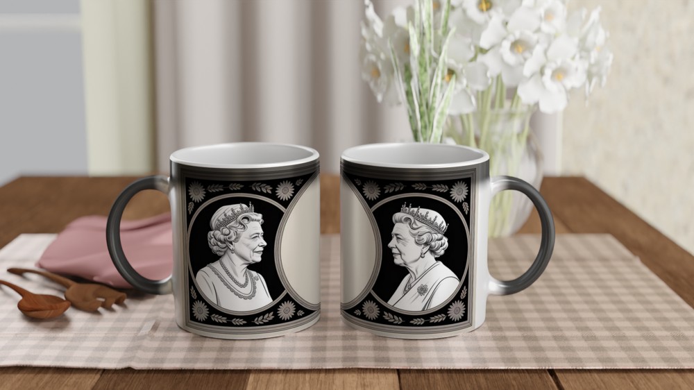 Queen Elizabeth II Memorial Mug | Royal Commemorative Gift | British Coin Inspired Art Mug | Gift for Mum and Dad — view 3
