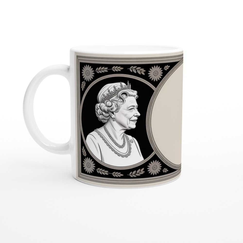 Queen Elizabeth II Memorial Mug | Royal Commemorative Gift | British Coin Inspired Art Mug | Gift for Mum and Dad — view 10