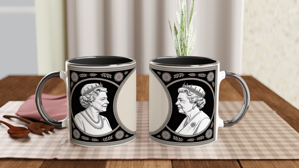 Queen Elizabeth II Memorial Mug | Royal Commemorative Gift | British Coin Inspired Art Mug | Gift for Mum and Dad — view 9