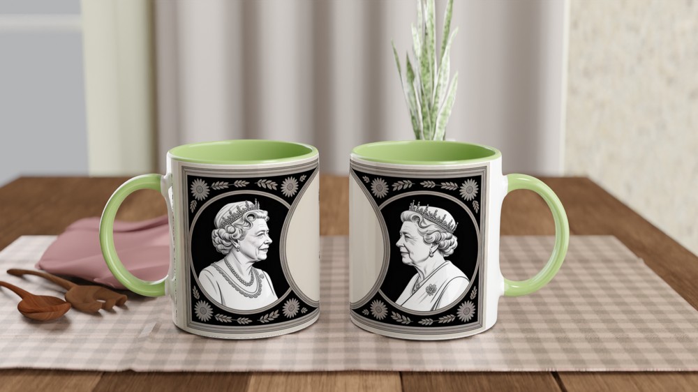 Queen Elizabeth II Memorial Mug | Royal Commemorative Gift | British Coin Inspired Art Mug | Gift for Mum and Dad — view 5