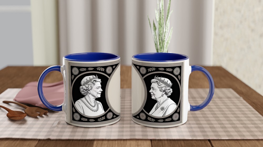 Queen Elizabeth II Memorial Mug | Royal Commemorative Gift | British Coin Inspired Art Mug | Gift for Mum and Dad — view 4