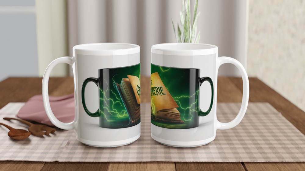 Wicked Musical Mug | The Grimmerie Spellbook Design | Theatre Lover Gift | Elphaba Fan Present — view 2