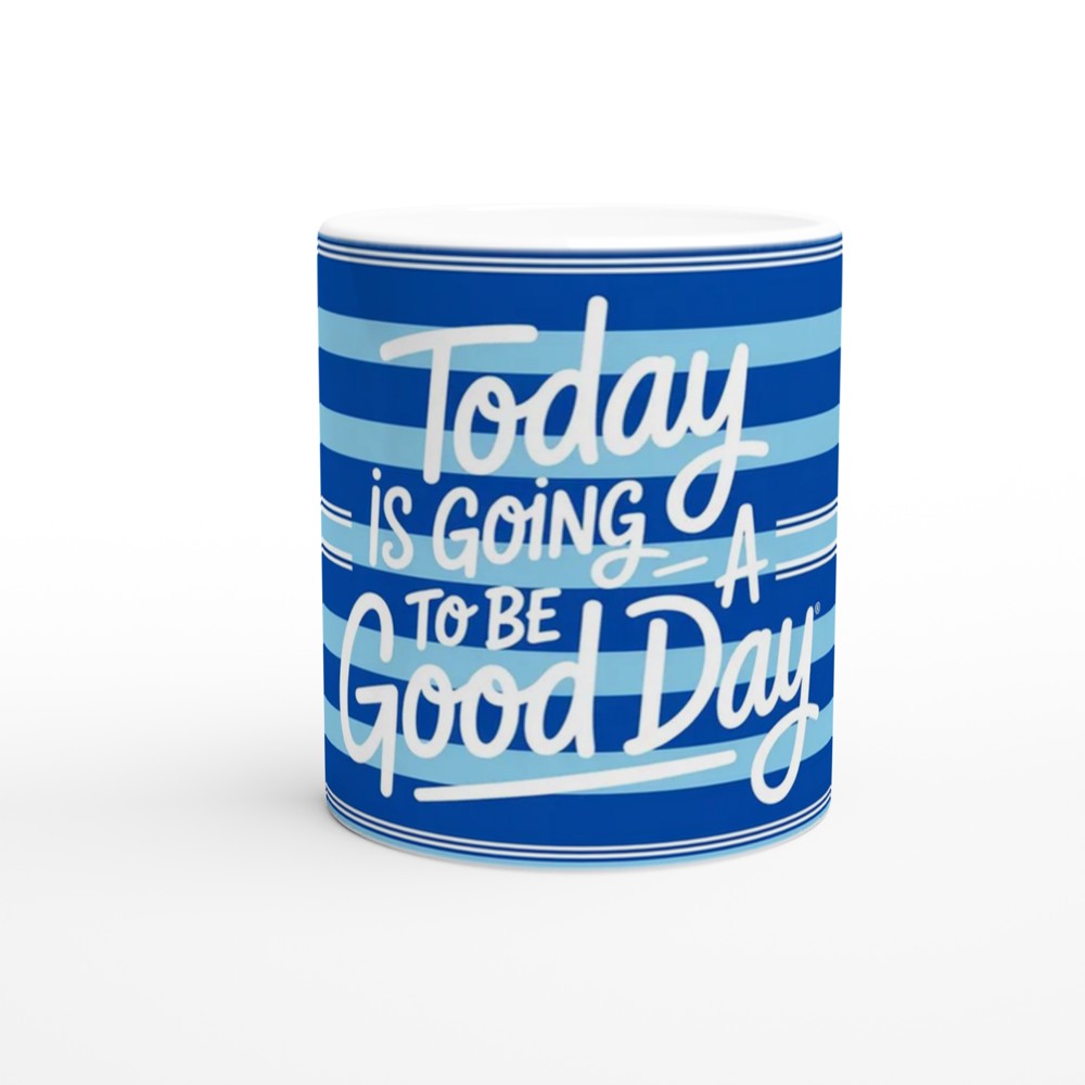 Dear Evan Hansen Mug | "Today Is Going To Be A Good Day" Quote | Musical Theatre Gift | Blue Polo Stripe Design — view 11