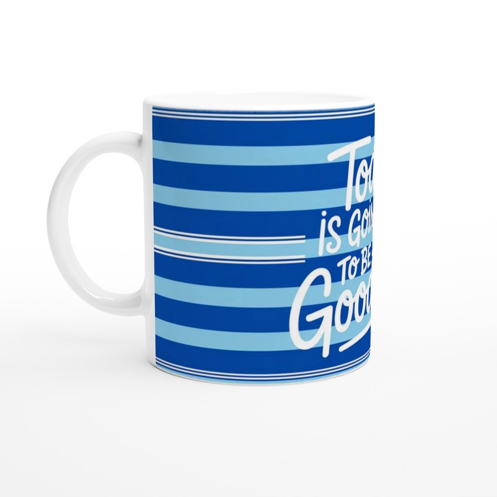 Dear Evan Hansen Mug | "Today Is Going To Be A Good Day" Quote | Musical Theatre Gift | Blue Polo Stripe Design — view 10