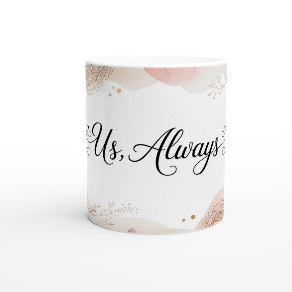 Us, Always - Romantic Watercolour Floral Couples Mug — view 11