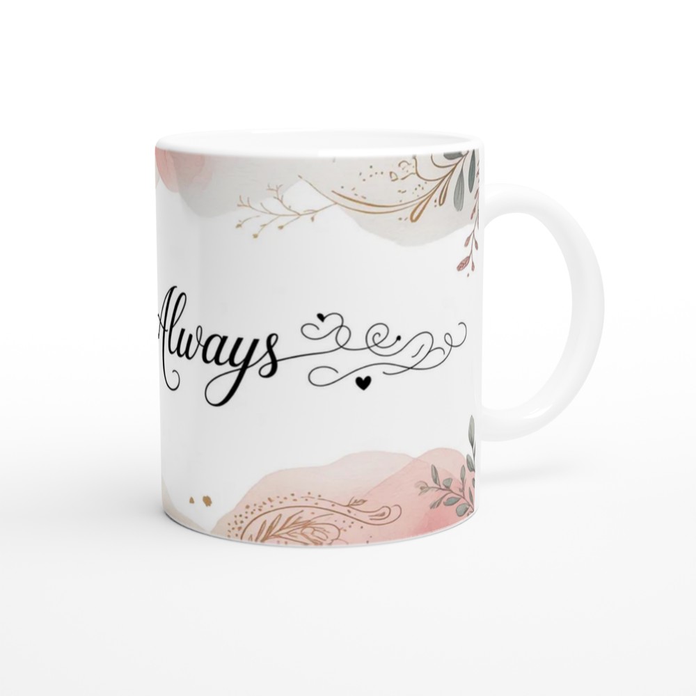 Us, Always - Romantic Watercolour Floral Couples Mug — view 12