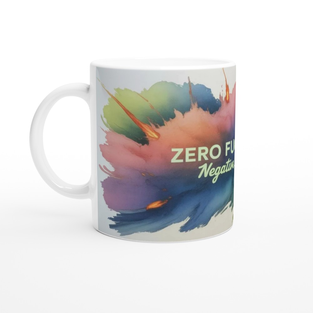 Zero Fucks Left Negative Actually - Funny Watercolour Mug — view 10