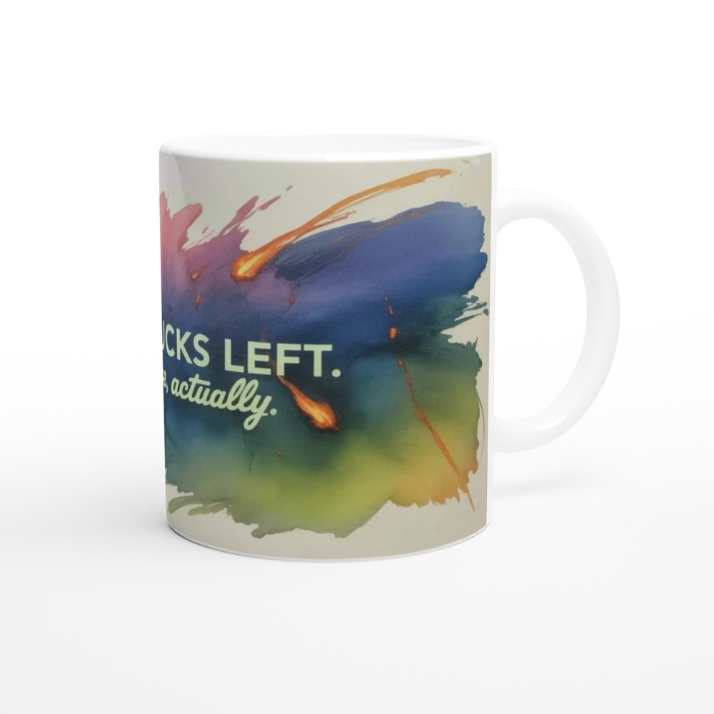 Zero Fucks Left Negative Actually - Funny Watercolour Mug — view 12