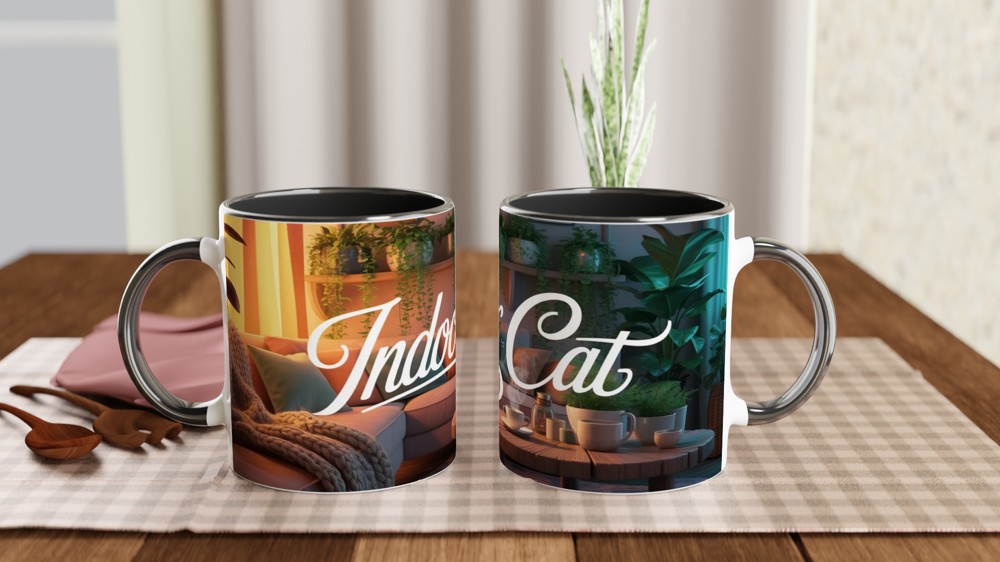 Indoor Cat Cosy Living Room Mug — view 9