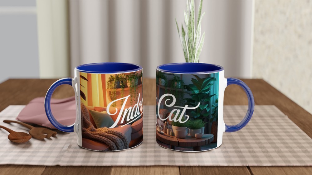 Indoor Cat Cosy Living Room Mug — view 4